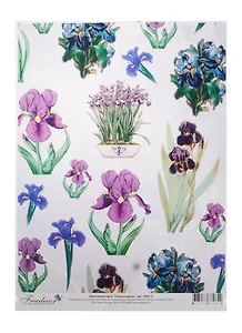Декупажная карта Нежные ирисы А4 (DK3015) (упаковка)