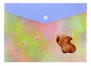 Папка-конверт Yoi, "Капибара с цветочком", на кнопке A5 3011148