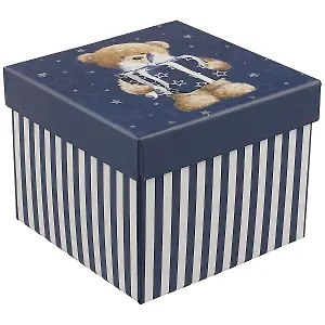 Подарочная коробка «Мишка на синем», маленькая