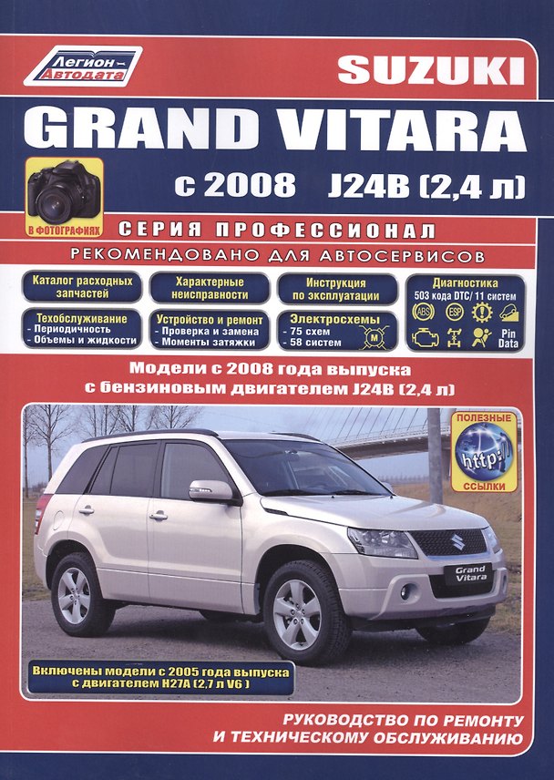 Книга Suzuki Grand Vitara в фотогр. Мод. С 2008 г. вып. с бенз. двигателями J24B… (мПрофессионал) () — 1