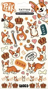 Светящиеся наклейки-тату переводные "Корги-2"