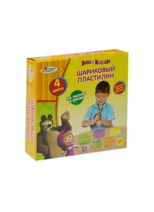 Шариковый пластилин Маша и Медведь застывающий (8322-MM) (177572) (4цв. х 20гр.) (Играем вместе) (коробка) (в кор. 4х36шт)