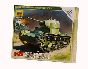 Сборная модель ЗВЕЗДА, Советский легкий танк Т-26, 1:100