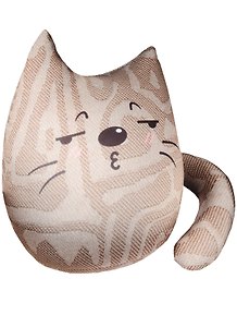 Игрушка-антистресс Котик 6 серый с узором (27х23) (ПТ- 4600842215)