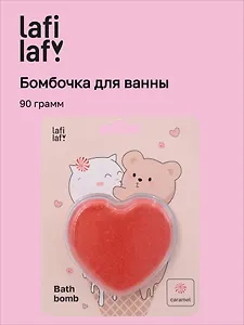 Бомбочка-сердечко для ванны Котик и Мишка (карамель) (блистер) (90 г) (12-waterball-Z4) (Lafilaf)