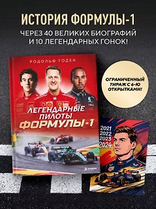 Комплект из книги с открытками Легендарные пилоты Формулы-1
