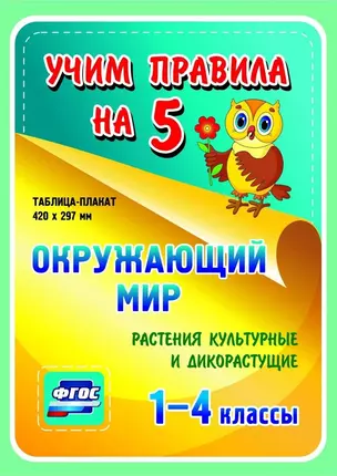 Окружающий мир. Растения культурные и дикорастущие. 1-4 классы. Таблица-плакат — 2784521 — 1