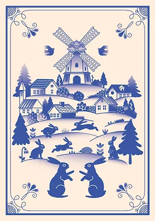 Блокнот Жили-были. Гжель «Зайчики» (формат А5, 144 стр., блинтовое тиснение, тонированный блок) 3083570