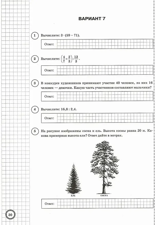 Книга ВПР. Математика. 6 класс. Типовые задания. 25 вариантов заданий. Подробные критерии оценивания. Ответы (Иван Ященко, Георгий Вольфсон, Ольга Виноградова) — 3