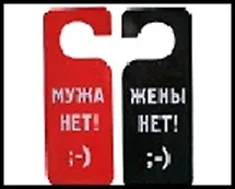 Табличка на дверь  Жены нет 20*8,5*0,2 см, пластик 488677