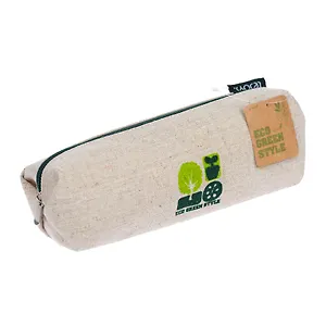 Пенал-косметичка 1отд. "Tree" 18,5*5*5см, хлопок-лен, серый, инд.уп., LEJOYS