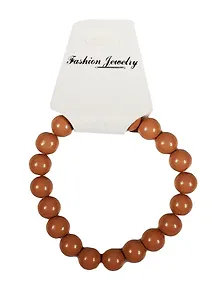 Бусинки на резинке молочный шолокад(10мм)(18шт)(стекло)(картонный подвес) (11-05492-32)