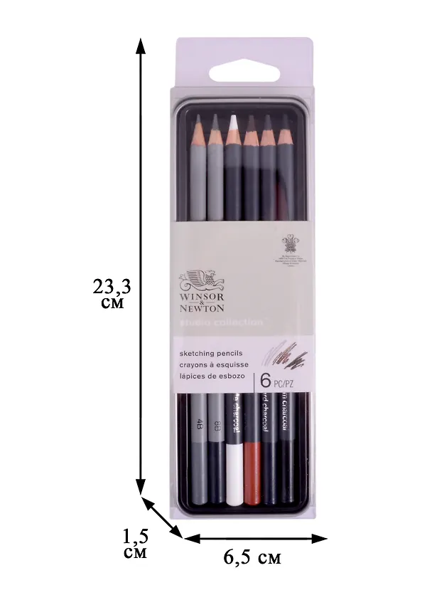 Карандаши эскизные Winsor&Newton, 6 штук 261855 — 2