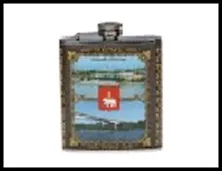 ГС фляжка металл кожзам Пермь Панорама 7 oz 410803, шт