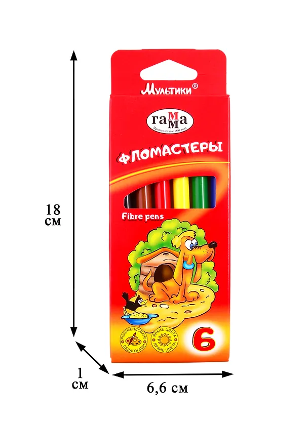 Фломастеры «Мультики» ГАММА, 6 цветов 255829 — 10