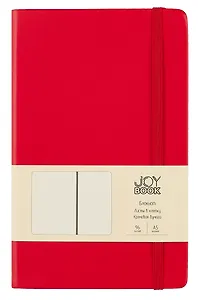 Книга для записей А5 96л кл. "Joy Book. Очень красный" иск.кожа, тонир.блок, скругл.углы, ляссе, резинка, карман на задн.форзаце