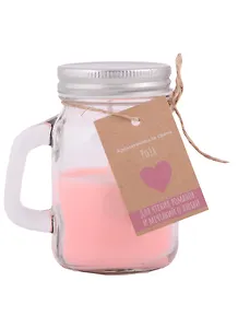 Свеча ароматическая в стеклянной баночке с ручкой Для чтения романов и мечтаний о любви (роза)
