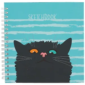 Скетчбук «Любопытный кот», 50 листов, 16.5 х 16.5 см