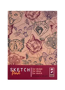 Скетчбук А5 100л "Angry cat" белый, 100 г/м2, твердый переплет
