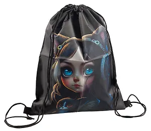 Мешок для сменной обуви "Девочка с киской" 42 х 34 см, 1 отделение