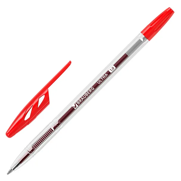 Шариковая ручка красная 1 мм, Ultra, Brauberg 2937282 — 2