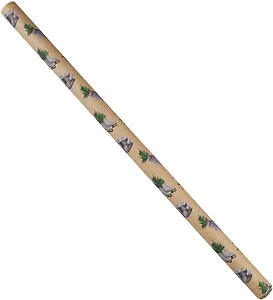 Бумага упаковочная 70*100см "Коньки и варежки с елками на крафте" крафт, НГ, инд.уп.