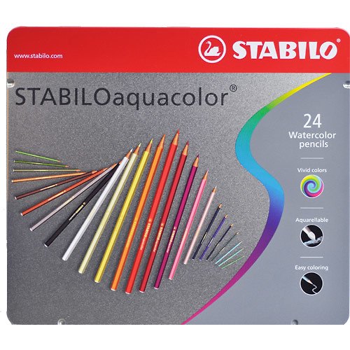 Карандаши акварельные «Aquacolor», 24 цвета, STABILO 345743 — 1