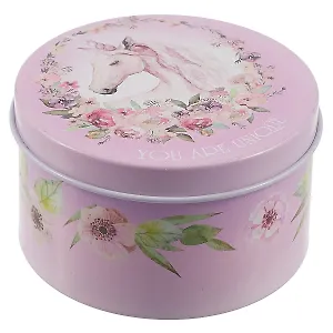 Шкатулка круглая Единорог You are unique (металл) (7,5см)