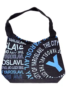 Сумка YAROSLAVL (кругл.строки,син.стр. цв.черный) (текстиль)