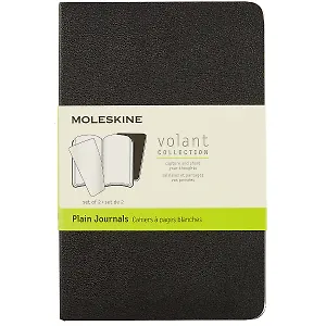 Набор записных книжек Moleskin Volant Pocket, 2 штуки, мягкая обложка, чёрная, 40 листов, А6