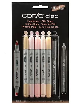 Набор маркеров Copic Ciao телесные цвета, 5 цветов + мультилинер 0.3 мм 259984