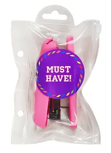 Степлер №24/6 пластиковый, розовый, блистер, MUST HAVE!