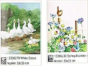 Наб. салф. для декупажа Гуси/Полевые цветы и птица (46270/5130) (2шт)