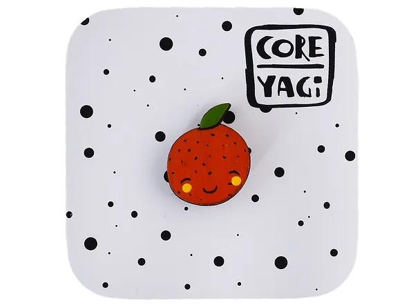 Брошь, COREYAGI, Мандаринка Бук 1,5см оранжевая 339667 — 1