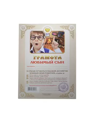 Грамота Любимый сын (АВ0000272) (Мастер) — 2311076 — 1