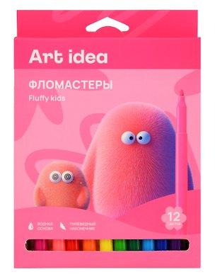 Фломастеры 12цв "Fluffy Kids", к/к, подвес, Art idea 3154698