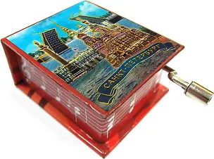 Муз.шкатулка фольга Спас-Дворцовая-Мосты (К Элизе) цв.красный 3136662