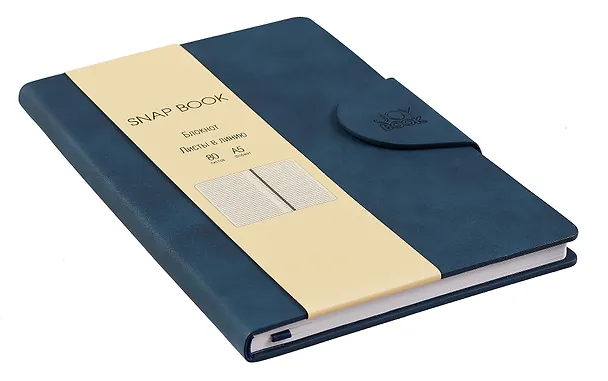 Книга для записей. А5 80л лин. "Snap book. No 6" иск.кожа, тв.переплет, магн. клапан, термотеснение, ляссе, инд. уп. 3009303 — 2