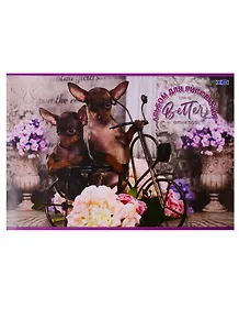 Альбом для рисования BG, "Собаки с цветами", А4, 16 листов, на скобе