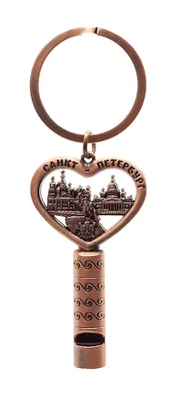 Брелок сердце свисток СПб.Коллаж Медный, цв.медь 3080175