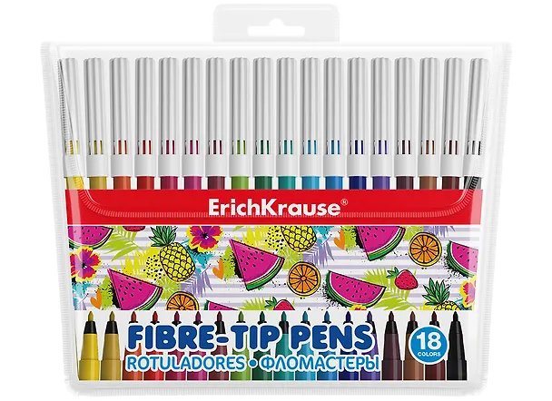 Фломастеры «Washable» Erich Krause, 18 цветов 2928918 — 1