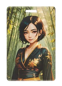 Чехол для карточек вертикальный Аниме Девушка-ниндзя (ДК2023-450)