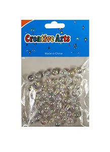 Набор бусин (20гр) прозрачные круглые перламутровые (11-24067-L34)