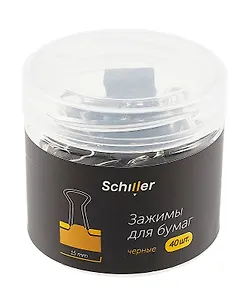 Зажимы для бумаг 15мм 40шт черные, пласт/уп