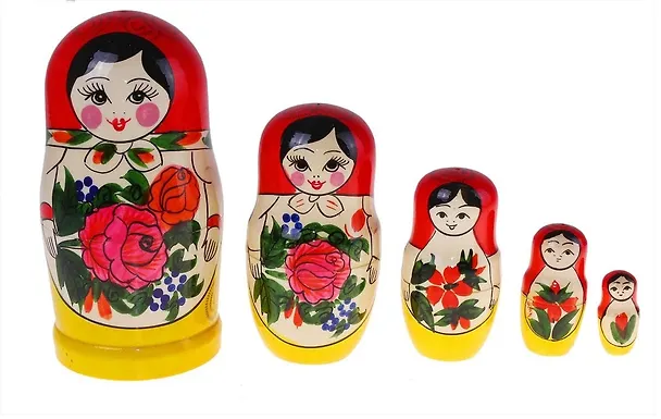 ГС Матрешка 5 кукол красный платок (17 см) (667963) 2534483 — 1