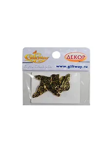 Фурнитура металл подвеска Кот золото (00009365) (8шт) (21х12х2мм) (11г) (упаковка)