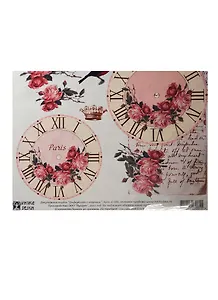 Декупажная карта Циферблат с птичкой (E-081) (упаковка)