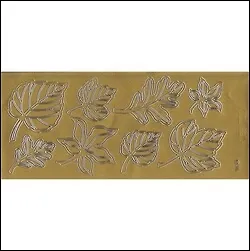 Контурные наклейки Листья (1.4750) (лист) (зол.) (10х23см)