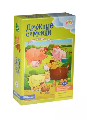 Развивающая игра Дружные семейки (76182) (6 картинок из 3-х эл. каждая) (Baby Step) (1+) (коробка) — 2516398 — 1