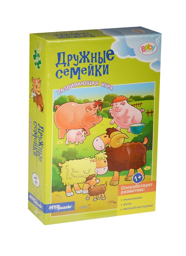 Развивающая игра Дружные семейки (76182) (6 картинок из 3-х эл. каждая) (Baby Step) (1+) (коробка) 2516398 — 1